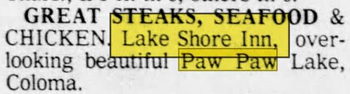 Lake Shore Inn - Oct 7 1977 Ad (newer photo)